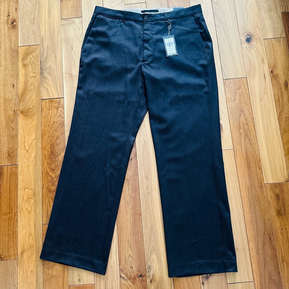 NWT Joseph Abboud Wool Pants Flat Front Pants Brown Size 38